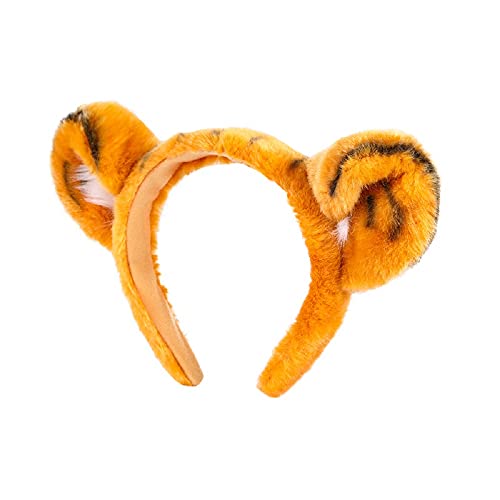 vbcdgfg Tiger Headband Plush Ear Hair Hoop Cute Zoo Animals Party Costume for Birthday Party Cosplay Photo Prop (Yellow)