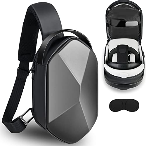 Liphontcta SARLAR Design Fashion Hard Travel Case for Oculus Quest 2 Headset and Touch Controller Accessories, Crossbody Shoulder Chest Backpack with Lens Protector Cover