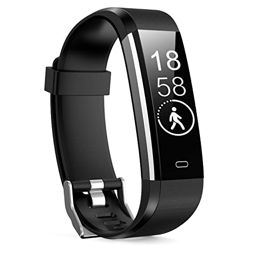 Stiive Fitness Tracker with Heart Rate Monitor, Waterproof Activity and Step Tracker for Women and Men, Pedometer Watch with Sleep Monitor & Calorie Counter, Call & Message Alert - Black