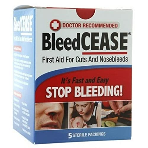 BleedCEASE First Aid, White, 5 Count