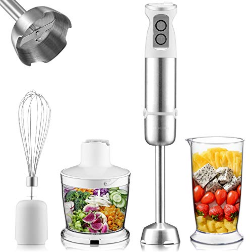 Inkbird Immersion Hand Blender, 4-in-1 6-Speed Stick Blender with 500ml Food Grinder, BPA-Free, 600ml Container, Egg Whisk,Puree Infant Food Vegetable, Smoothies, Sauces and Soups 500W