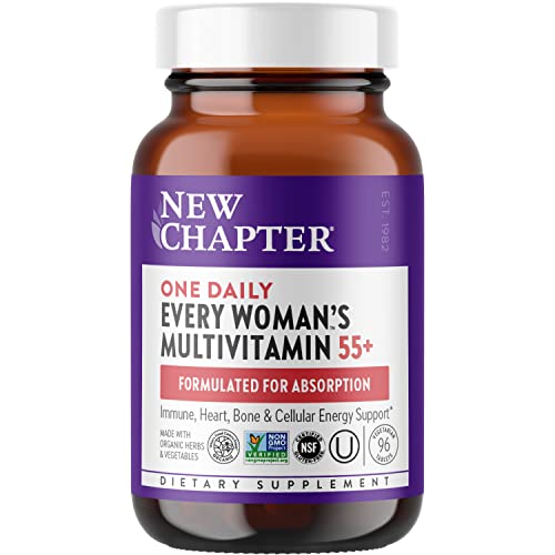 New Chapter Women's Multivitamin 50 Plus for Cellular Energy, Heart & Immune Support with 20+ Nutrients + Astaxanthin -- Every Woman's One Daily 55+, Gentle on The Stomach, 96 Count