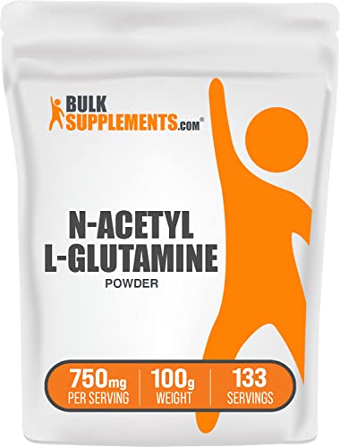 BULKSUPPLEMENTS.COM N-Acetyl L-Glutamine Powder - Glutamine Supplement - L Glutamine Powder - L-Glutamine Nutritional Supplements - 750mg per Serving, 133 Servings (100 Grams - 3.5 oz)