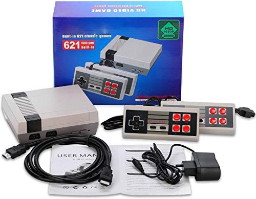 Hometown Classic Mini Retro Game Console HDMI - Retro Gaming Console built-in 621 Classic Video Game for Kids - 2 Classic Controllers and HDMI Cable Best Children Gift Happy Childhood Memories