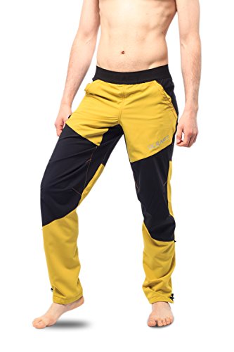 Ucraft - Anti-Gravity and Bouldering Unisex Pants, 5 Pockets, 5 Fabrics (Yellow, S)