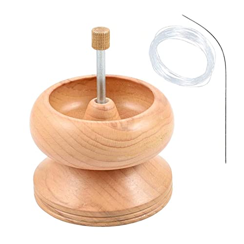 Shop LC Seed Bead Spinner with Big Eye Beading Needle, Clay Bead Spinner Kit Waist Beads Kit for Jewelry Making Bracelet Maker Stringing Pinewood Wooden Crafting