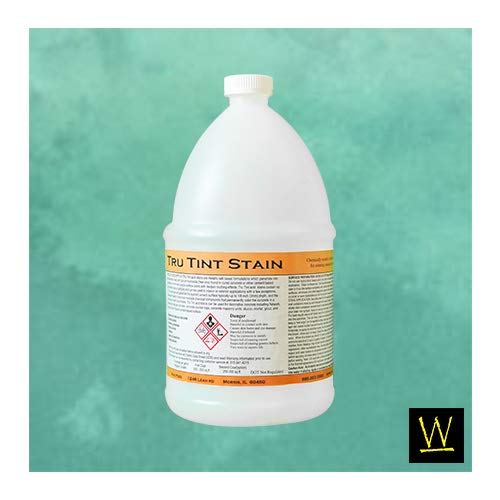 Concrete Acid Stain | Tru Tint by Walttools - 1 Gallon, Professional Grade, Rich Color for Concrete & Cement Floors, Countertops, Walls, Surfaces (20 Colors Available) (Cancun Waters)