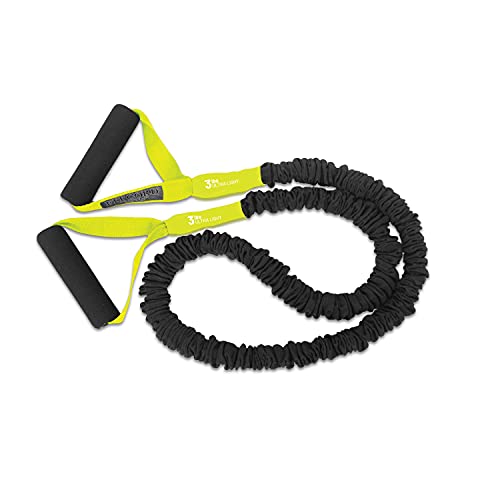 FitCord Resistance Bands with Handles, Covered for Safety and Made in America (Ultra Light 3lbs) (FC-1100)
