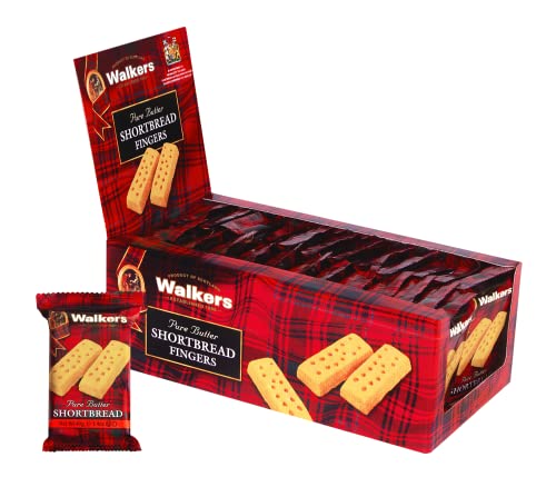 Walker’s Pure Butter Shortbread Fingers - 2-Count Bags (Pack of 24) - Authentic Shortbread Cookies from Scotland