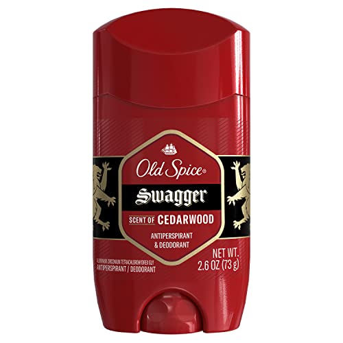 Old Spice Antiperspirant and Deodorant for Men, Red Collection, Swagger Cedarwood Scent, Packaging May Vary, 2.6 Oz, Pack of 6