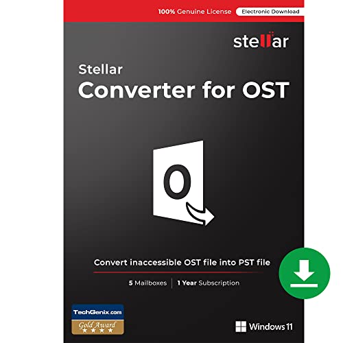 Stellar Converter for OST Software | Corporate | Convert OST to PST Files | 1 Device, Lifetime Licence | Instant Download (Email Delivery)