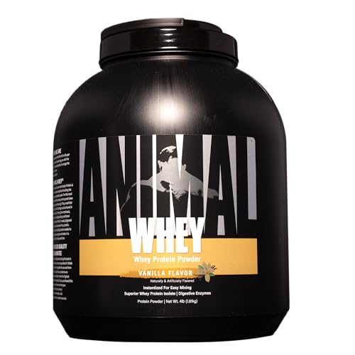 Animal Whey Isolate Whey Protein Powder – Isolate Loaded for Post Workout and Recovery – Low Sugar with Highly Digestible Whey Isolate Protein - Vanilla - 4 Pound (Pack of 1) (Packaging May Vary)