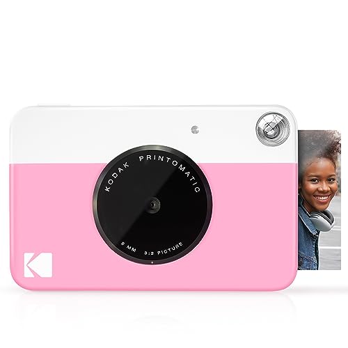 KODAK Printomatic Digital Instant Print Camera - Full Color Prints On ZINK 2x3' Sticky-Backed Photo Paper (Pink) Print Memories Instantly