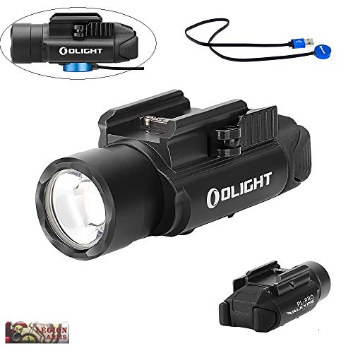 OLIGHT PL-Pro valkyrie 1500 Lumen Weaponlight PL-2 Rechargeable Light, Build-in Battery, Magnetic USB Charging, Quick Release Mount for Picatinny Rail (Black)