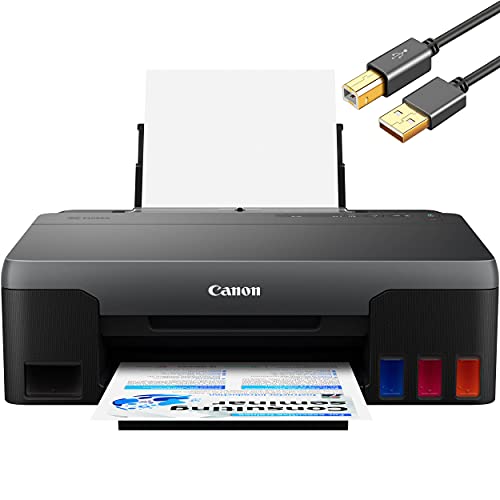 Canon PIXMA G Series Wired USB MegaTank Single-Function Color Inkjet Printer for Home Office - Print Only - 4800 x 1200 dpi, Borderless Photo Printing, High-Volume Supertank - ORPHYER Printer Cable