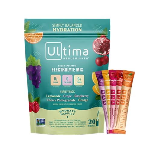 Ultima Replenisher Daily Electrolyte Drink Mix – Original Variety, 20 Stickpacks – Hydration Packets with 6 Electrolytes & Minerals – Keto Friendly, Vegan, Non- GMO & Sugar-Free Electrolyte Powder