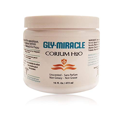 GLY MIRACLE CORIUM H2O Skin Humectant NO PARABENS for SENSITIVE Skin, 16 oz Jar Deep, Nourishing Hydration for Dry, Cracked, Irritated Skin; Non- Greasy; UNSCENTED