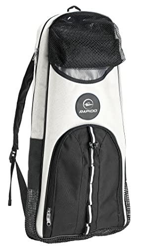 Phantom Aquatics Rapido Snorkeling Backpack with Shoulder Strap - Fits Snorkel Mask Fin Snore Set and More - Ideal Snorkel Travel Bag, Snorkeling Gear Equipment and Water Sports (One Size, Grey)