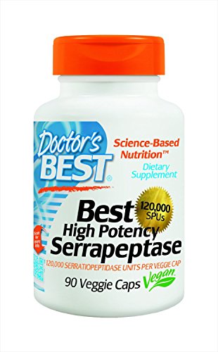 Doctor's Best High Potency Serrapeptase (120,000 Units), 180-Count Pack (yw1tpr)