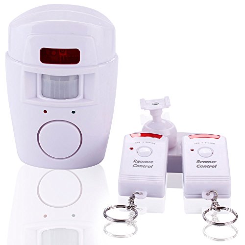 Mengshen Infrared Motion Sensor Alarm - Burglar Alarm with 2 Remote Controls, Suitable for Home/Garages/Shops, H88