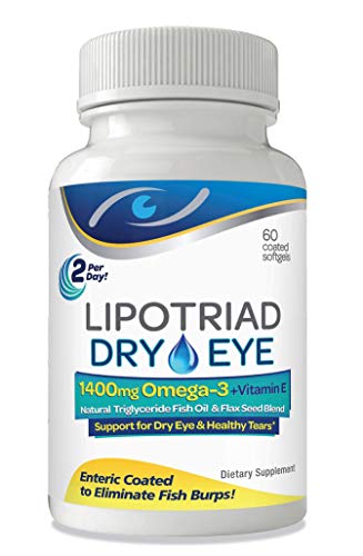 Lipotriad Dry Eye Omega 3 Supplement - Soon to be renamed Nutri Tear (September 2021) - 60 count