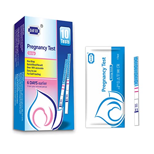 10-Count Pregnancy Test Strips, HCG Test Strips David Pregnancy Tests, Rapid Early Detection Pregnancy Test…