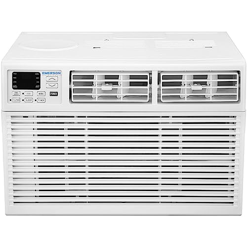 Emerson Quiet Kool 10,000 BTU 115V Window Air Conditioner, For Rooms up to 450 Sq. Ft., with Remote Control, 24H-Timer, 3-Speeds, Quiet Operation, and Auto-Restart