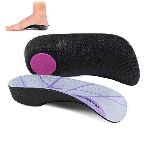 Plantar Fasciitis 3/4 Length Insoles, High Arch Supports Orthotic Insoles, Men/Women, 1 Pair, Flat Feet, Over-Pronation, Heel Spur Pain Relief Shoe Inserts for Walking Running Sport