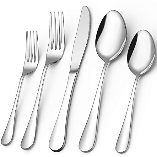 40-Piece Silverware Set, Umite Flatware Cutlery Set Fit for Home/Hotel/Restaurant, Service for 8, Mirror Polished, Anti-rust, Dishwasher Safe