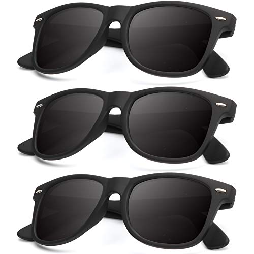 Polarized Sunglasses for Men and Women Matte Finish Sun glasses Color Mirror Lens 100% UV Blocking (3 Pack)