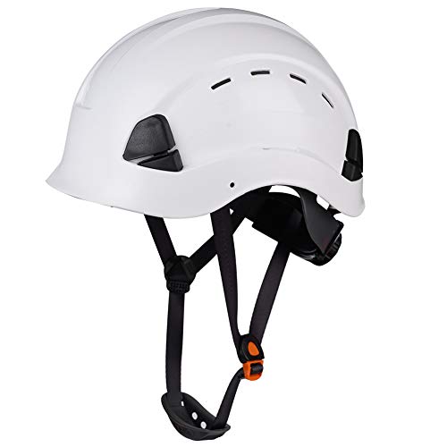 LOHASWORK Safety Hard Hats ANSI Z89.1 Approved ABS Adjustable Vented OSHA Helmet,6-Point Suspension,Construction Work Climbing Hardhats (A1 White)