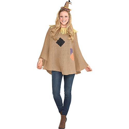 amscan Adult Scarecrow Poncho Costume, Multicolor, One Size