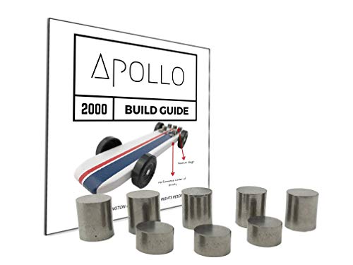 3.25 oz Tungsten Pinewood Car Weights + 20 Page Step-by-Step Build Guide for Apollo 2000 Derby Car Showing Design + Weight Placement, Bring Your Car to The 5 oz Limit and Gain The Winning Edge