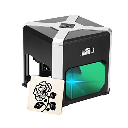Laser Engraving Machine, WAINLUX K6 Portable Laser Engraver 3000mW, Laser Printer Engraver Etching Range 3.15'×3.15'', Support Win/Mobile System, Use to DIY Art Marking, Logo Design