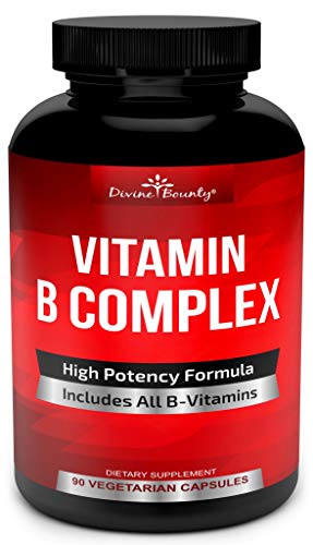 Divine Bounty Super B Complex Vitamins - All B Vitamins Including B12, B1, B2, B3, B5, B6, B7, B9, Folic Acid - Vitamin B Supplement - Support Healthy Energy Metabolism - 90 Vegetarian Capsules