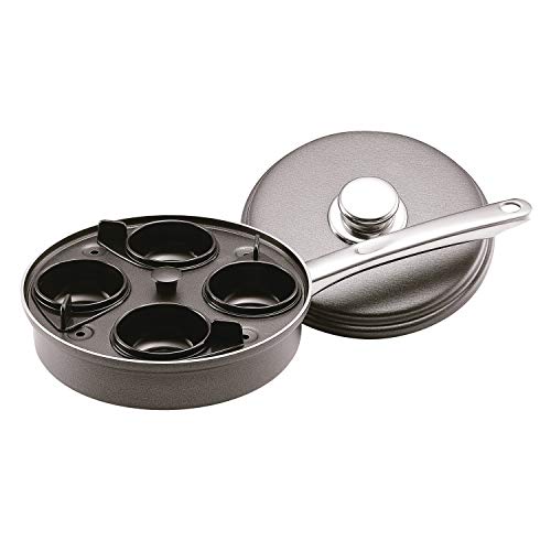 Farberware - 20319 Farberware Nonstick Dishwasher Safe Egg Poacher Pan/Skillet with 4 Poaching Cups and Lid, 8 Inch, Gray