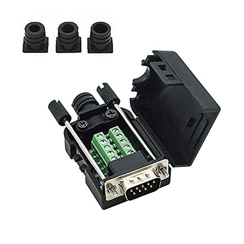 YIOVVOM Connector DB9 RS232 D-SUB Male Serial Adapter 9-pin Port Adapter to Terminal Connector Signal Module with case(Male Connector, DB9 5+5 with case A)