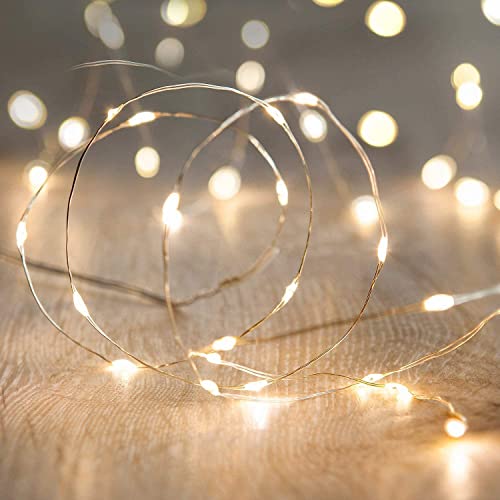 ANJAYLIA 16.5Ft 50 LED Fairy Lights Battery Operated String Lights for Party Home Wedding Festival Decoration, Warm White