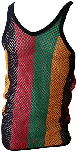 Rasta Tank Tops Men and for Women. Muscle Vest and Rasta String Vest in Cotton.Great Gym Workout Tank Tops (Large, Rasta-1)