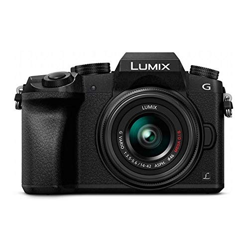 Panasonic LUMIX G7 4K Digital Camera, with LUMIX G VARIO 14-42mm Mega O.I.S. Lens, 16 Megapixel Mirrorless Camera, 3-Inch LCD, DMC-G7KK (Black)