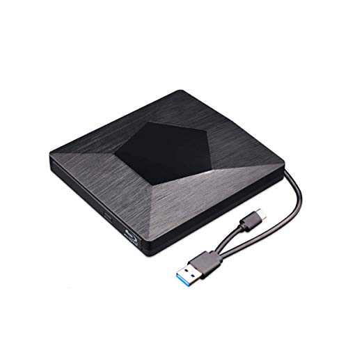 External 3D Blu Ray DVD Drive Burner, Wihool Ultra Slim USB 3.0 and Type-C Blu Ray BD CD DVD Burner Player Writer Reader Disk for Mac OS, Windows xp/7/8/10, Laptop PC (Black)…
