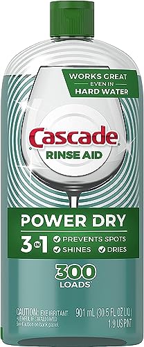 Cascade Rinse Aid Platinum, Dishwasher Rinse Agent, Regular Scent, 30.5 Fl Oz (Pack of 1)