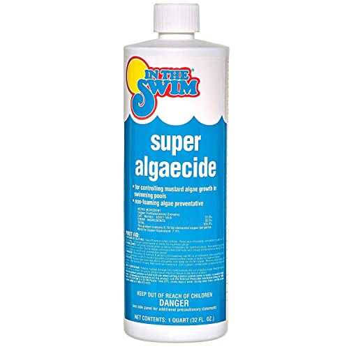 In The Swim Super Pool Algaecide – Low Odor Non-Foaming Preventative Treatment for Yellow Algae in Above Ground or In-Ground Swimming Pools – 1 Quart