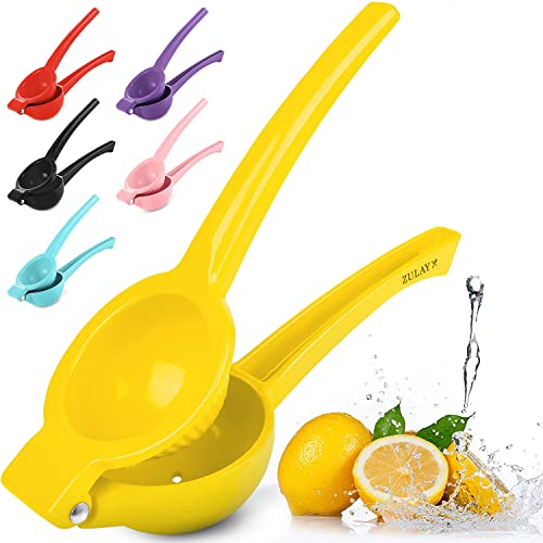 Zulay Premium Quality Metal Lemon Squeezer, Citrus Juicer, Manual Press for Extracting the Most Juice Possible