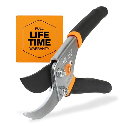 Fiskars Bypass Pruning Shears 5/8” Garden Clippers - Plant Cutting Scissors with Sharp Precision-Ground Steel Blade