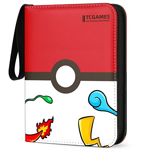 Tcgames Card Binder 4-Pocket, 440 Pockets Card Holder with 55 Sleeves Red