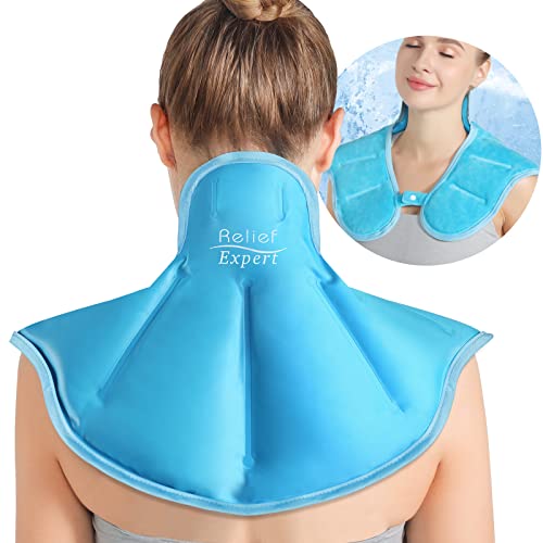 Relief Expert Neck Ice Pack Wrap, Ice Pack for Neck and Shoulder Injuries Reusable Neck Cold Pack for Shoulders and Upper Back Pain Relief