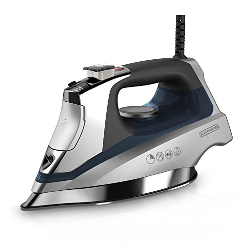 BLACK+DECKER Allure Professional Steam Iron, Comfort Grip, Stainless Steel Soleplate, Gray/Blue, D3030