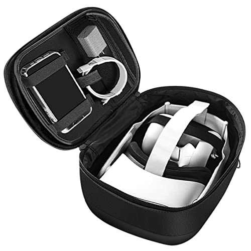 OUUTMEE EVA Hard Travel Carrying Case Storage VR with Outer Pocket Compatible with Oculus Quest 2 Accessories Bag (NOT FIT Elite Strap)