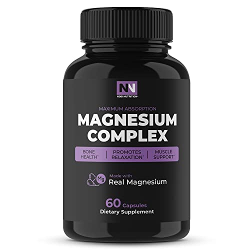 Magnesium Oxide Citrate Complex | High Absorption Non-GMO Gluten Soy and Dairy Free | 500mg Vegetarian Capsules (60 Count) by Nobi Nutrition